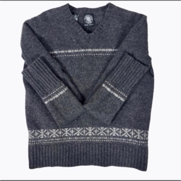 DKNY 100% wool v-neck knit sweater - Picture 2 of 5